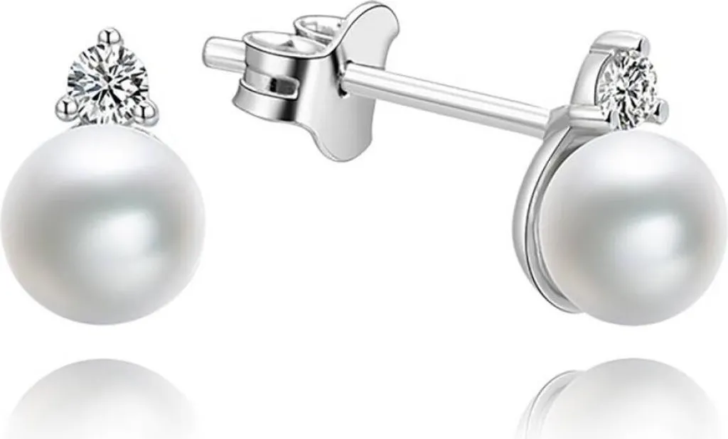 Pendantes perles blanches et argent 925 - Bijoux femme chic EP000183