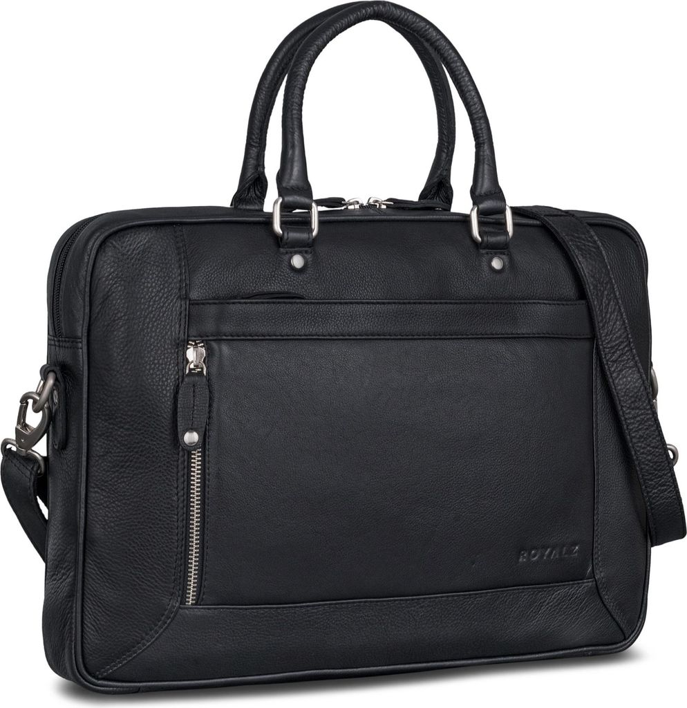ROYALZ 'Lincoln' Vintage Business Tasche Herren & Damen Leder 15,6 Zoll Laptoptasche - Ledertasche Groß Aktentasche Arbeitstasche Messenger Bag mi...