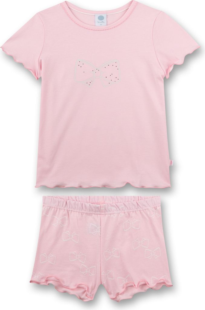 Sanetta Mädchen Schlafanzug kurz Bio Baumwolle Rosa Schleife