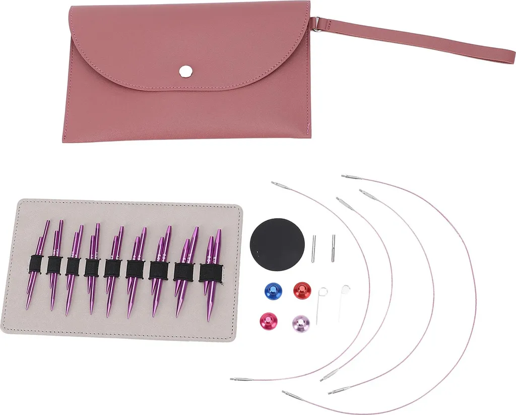 Aiguilles circulaires violettes interchangeables kit 3-6mm anti-accroc - 2