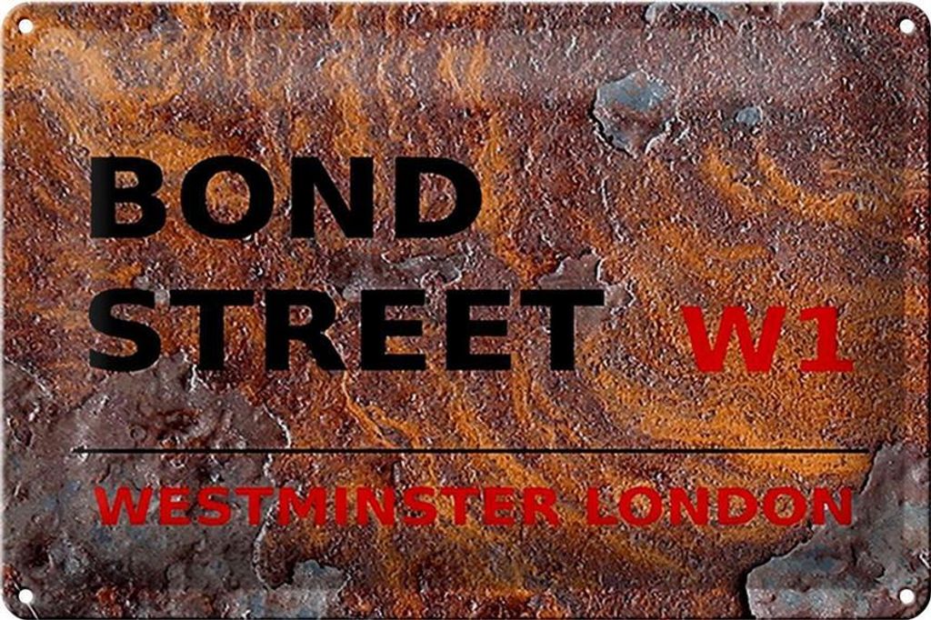 Blechschild London 30x20cm Bond Street W1 Produktbild 