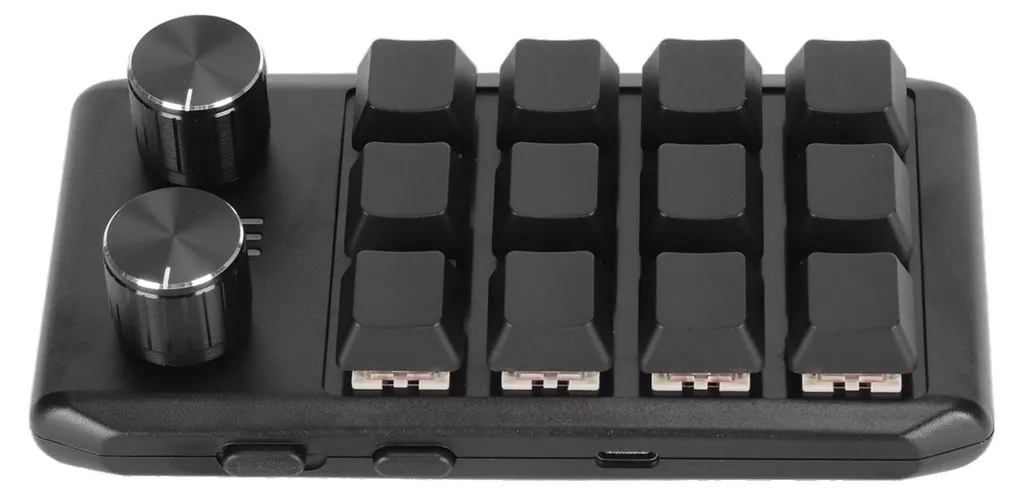 Mini-clavier mécanique 12 touches programmable et 2 boutons rotatifs - 2