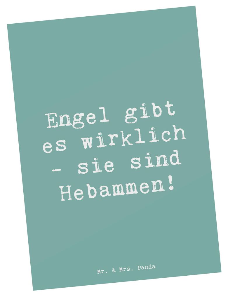 Mr. & Mrs. Panda Postkarte Spruch Hebamme Engel - Meeresbrise - Geschenk, Fotokarte, Aufmerksamkeit, Danke sagen, bildkarte, Freundschaft, Postkart...