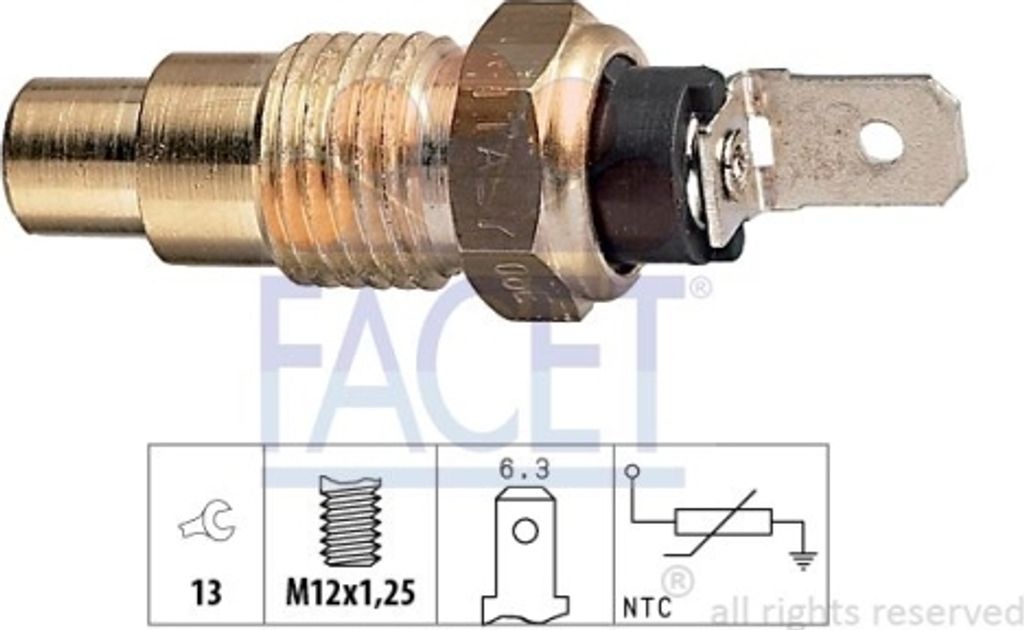 1 Sensor, Kühlmitteltemperatur FACET 7.3078 Italy - OE Equivalent für