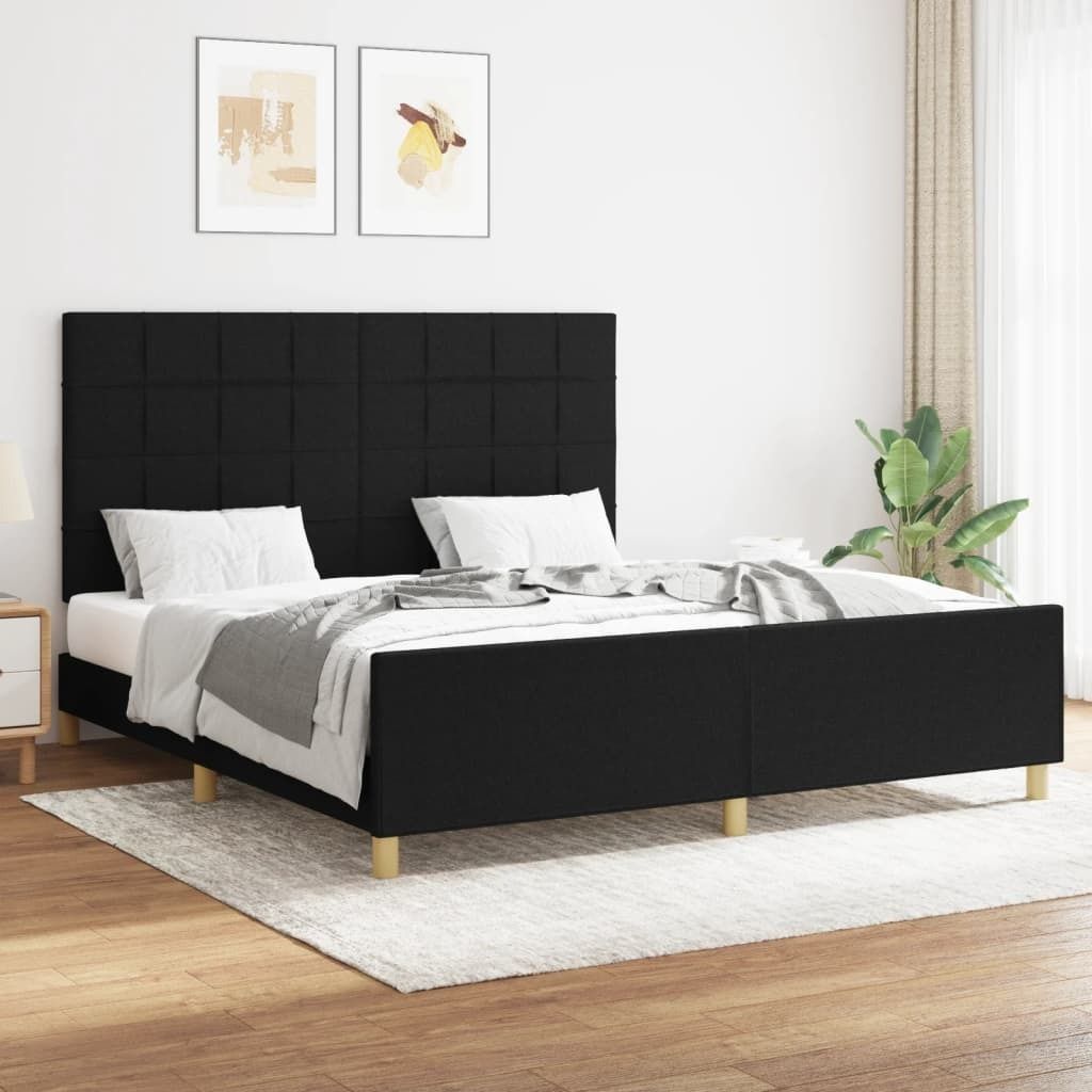 Maison Exclusive - Bettgestell ohne Matratze Schwarz 160x200 cm Stoff