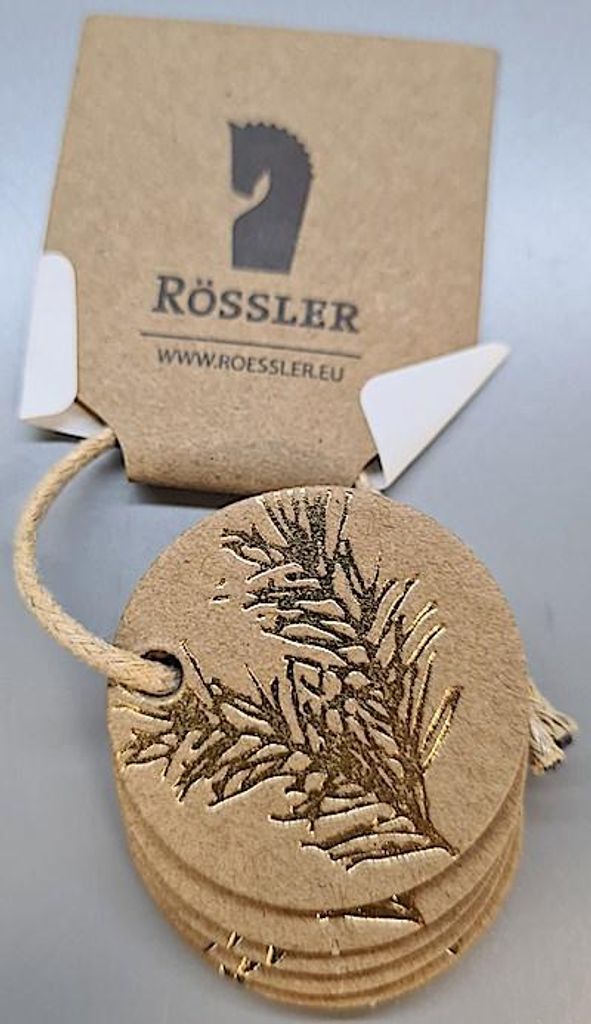 Rössler Papier Christmas Tag, Kreis m. HF (6 Stück)