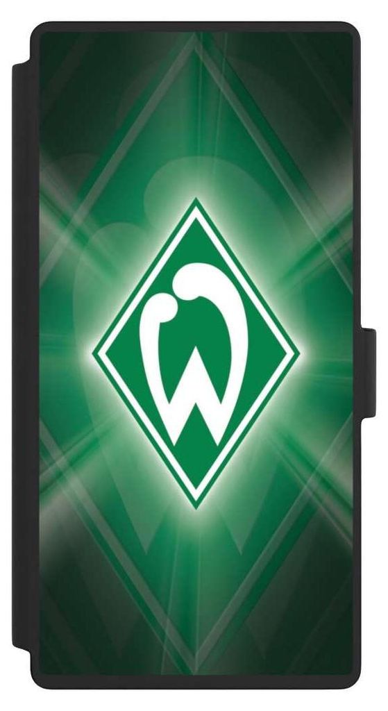 NIVOCASE Klapphülle für Samsung Galaxy S23 Ultra Handyhülle aus Kunst Leder NIVOflip schwarz Offizielles Lizenzprodukt SV Werder Bremen Wappen