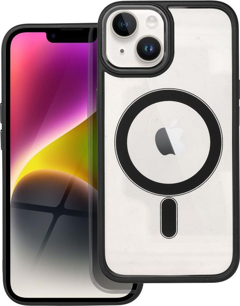 Case passend für iPhone 14 Color Edge Mag Cover kompatibel mit MagSafe black