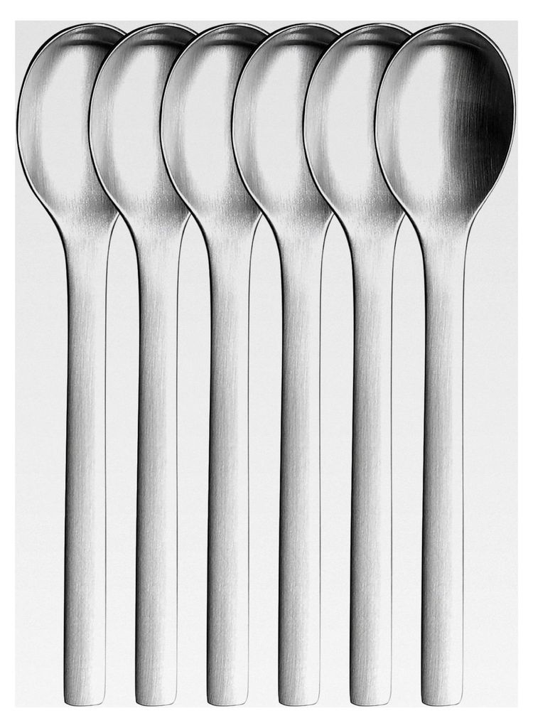 6-teiliges Set Eierlöffel aus Edelstahl der Serie "One Extra" - Mattes Besteck für das Frühstück, in ansprechender Geschenkverpackung