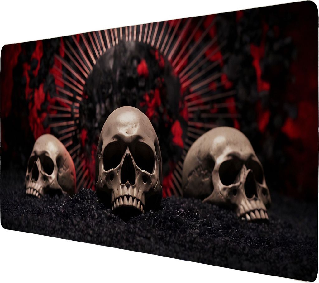 Mysteriöse Totenkopf Schreibtischunterlage 69x31cm XXL Produktbild 