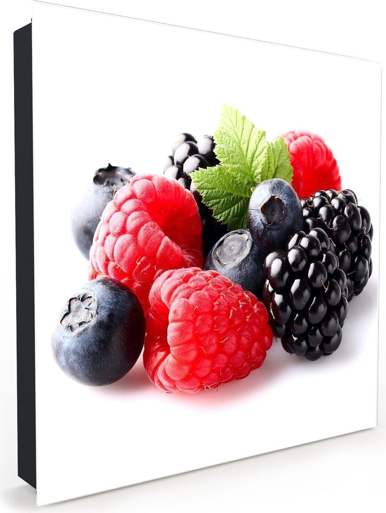 Nachbildung-Schlüsselkasten, Magnetpinnwand und Memoboard mit Glasfront Motiv Frische Beeren