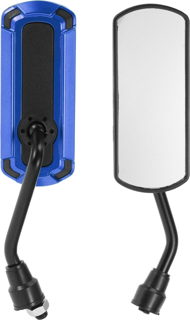 1 Satz M10 Universal Motorrad Rückspiegel Lenkerende Seitenspiegel Halterung Einstellbar Eisen Kunststoff Schwarz Blau Quadratische Form