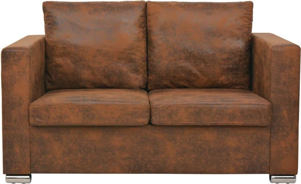 vidaXL Sofa 2-Sitzer 137x73x82 cm Wildleder-Optik