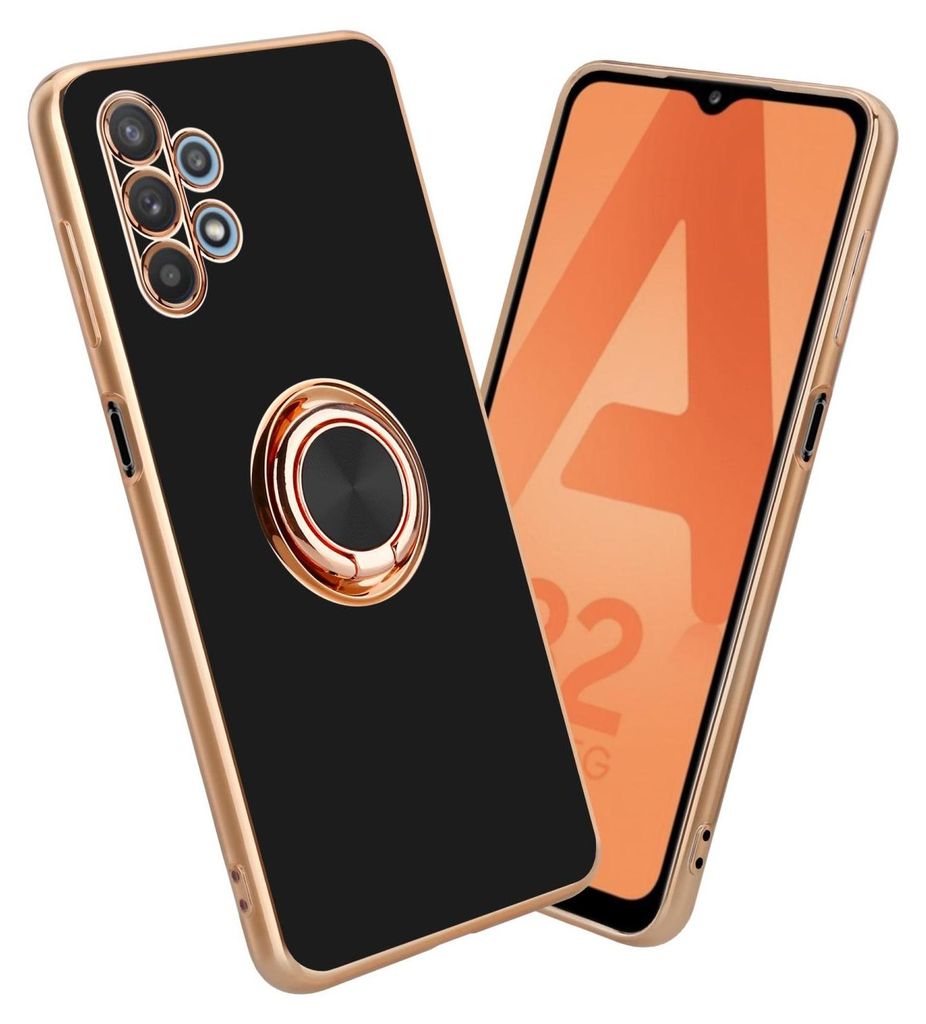 Cadorabo Schutzhülle für Samsung Galaxy A32 5G Hülle in Schwarz Etui Case Cover Kameraschutz magnetische Autohalterung
