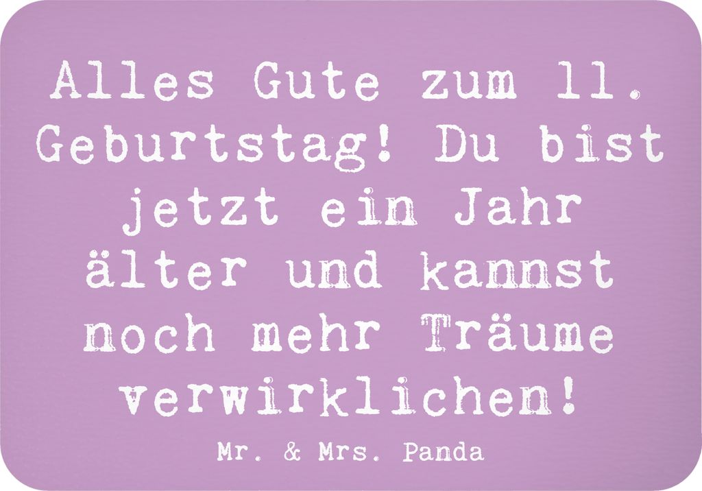 Mr. & Mrs. Panda magnet Spruch 11. Geburtstag - Lavendeltraum - Geschenk, whiteboardmagnet, Alter, holzmagnet, Kühlschrankmagnet, Geburtstagsdeko,...