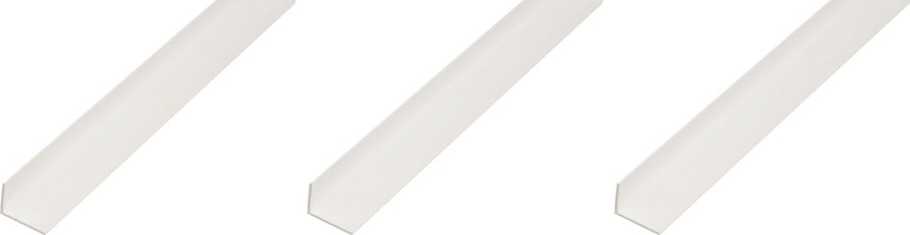 Alberts eco 3 x Winkelprofil, PVC, weiß, 20 x 10 x 1 mm, Länge 1 m