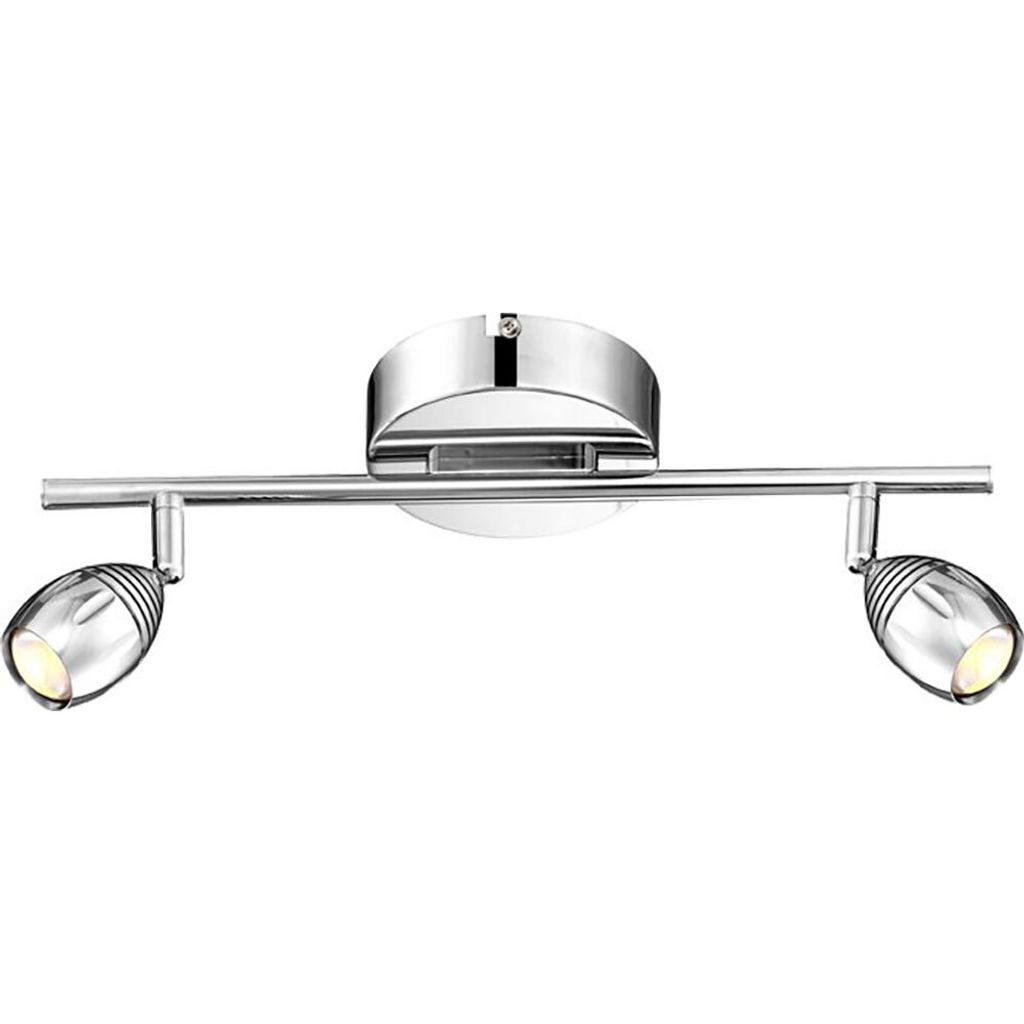 LED Deckenlampe, Chrom, Alu, bewegliche Spots, L 38 cm Produktbild 