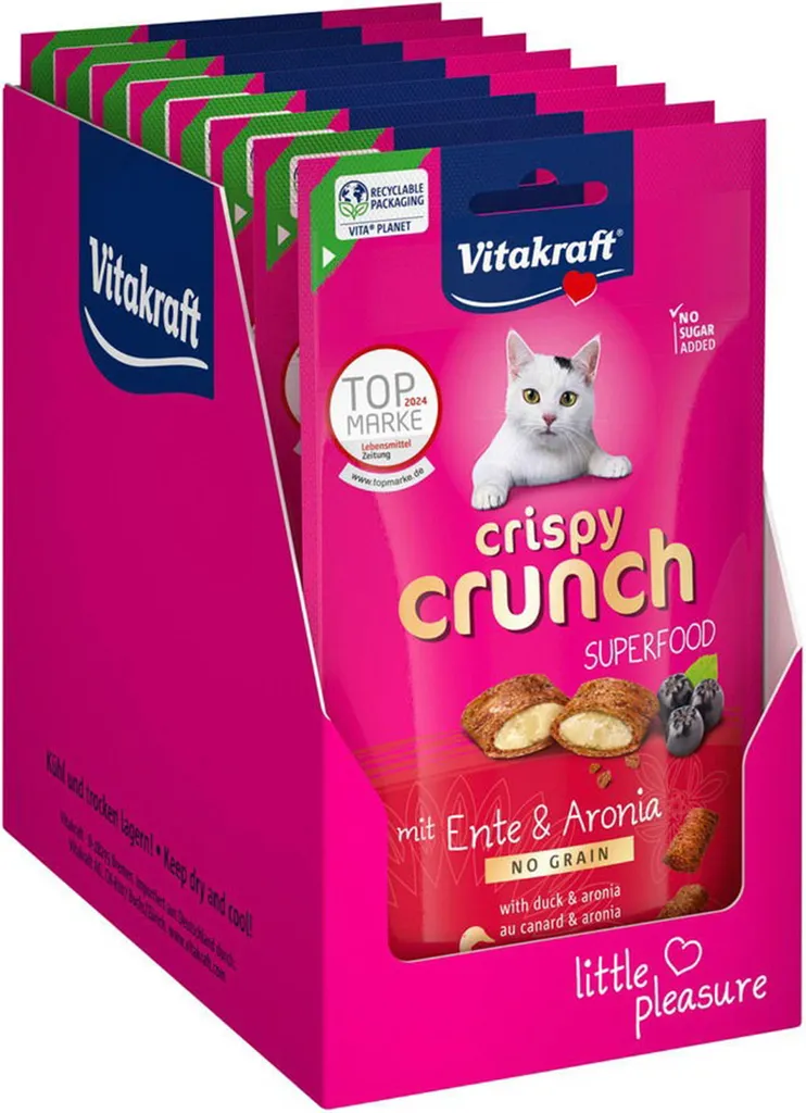 Vitakraft Crispy Crunch Canard et Grive Friandises Chat 8 x 60g