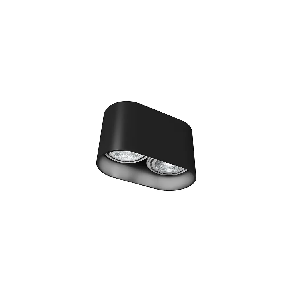 Projecteur de plafond OVAL noir double pour ampoules ES111 75W IP20