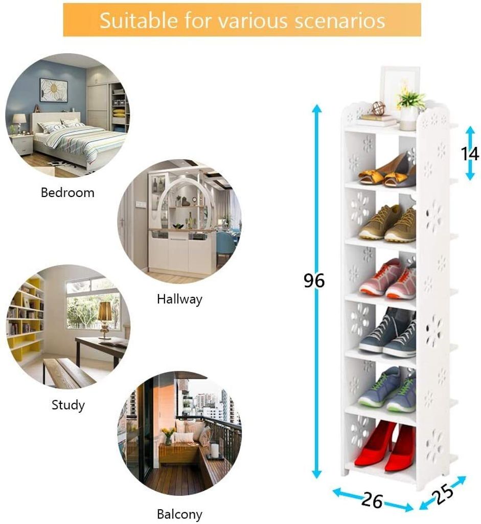 Produktbild von Dripex Schuhregal Schmal Mit 7 Ablagen, Platzsparend, Hoch