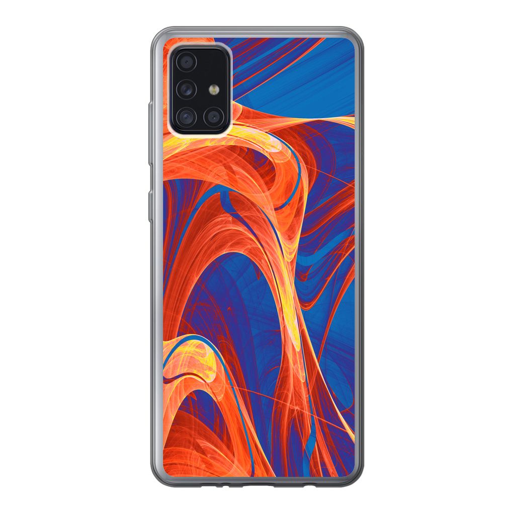 MuchoWow Handyhülle Schutzhülle Hülle für Samsung Galaxy A52 5G Kunst - Wellen - Farbe - Psychedelisch Silikon Softcase Handy Hülle - Umschlag