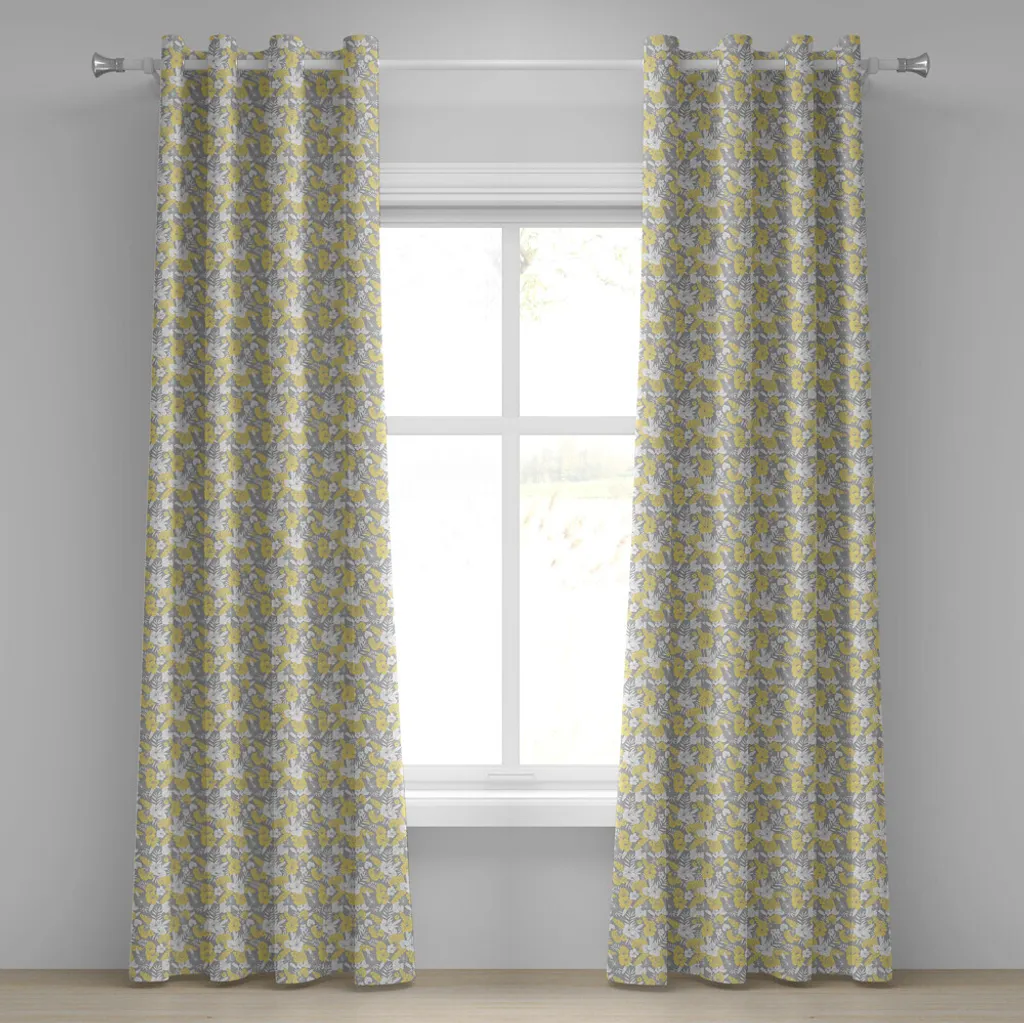 ABAKUHAUS Tenda Luau Hawaiana Giallo Grigio 280x175cm per Soggiorno