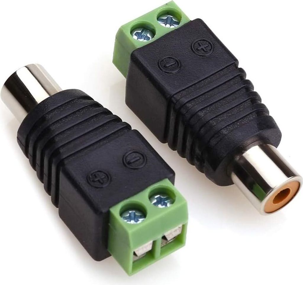 2er-Pack RCA-Kabel-Audio-Adapter, Phono-RCA-Stecker auf AV-Schraubklemme, Audio-/Video-Lautsprecherkabelanschlüsse, lötfreier Adapter