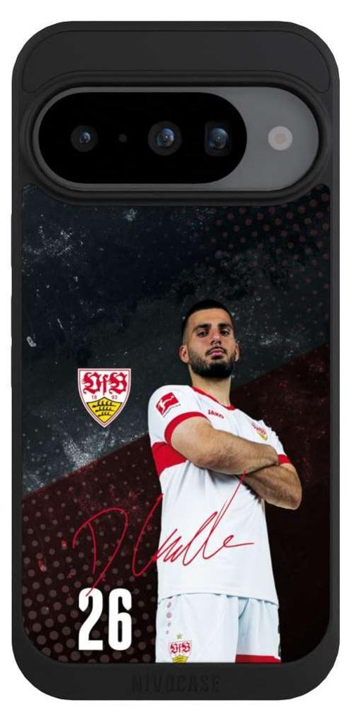 NIVOCASE Handyhülle für Google Pixel 10 Hülle NIVOpure Case Schwarz Offizielles Lizenzprodukt VfB Stuttgart Deniz Undav