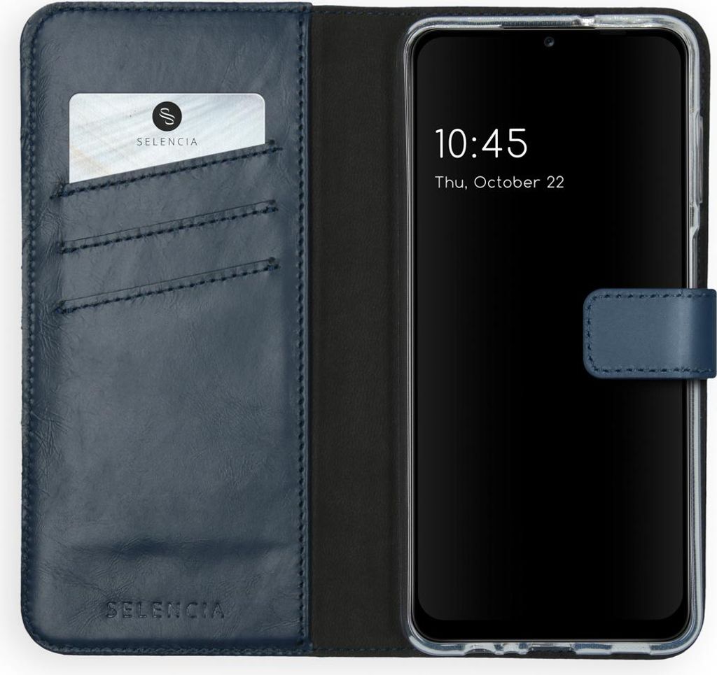 Selencia Custodia a libro in vera pelle Samsung Galaxy A12 Immagine del prodotto 