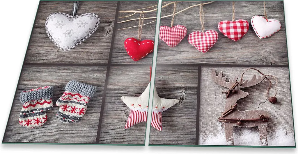 Piastra di copertura per piano cottura in ceramica 2 pezzi 2x40x52 cuore rosso copertura alzatina in vetro