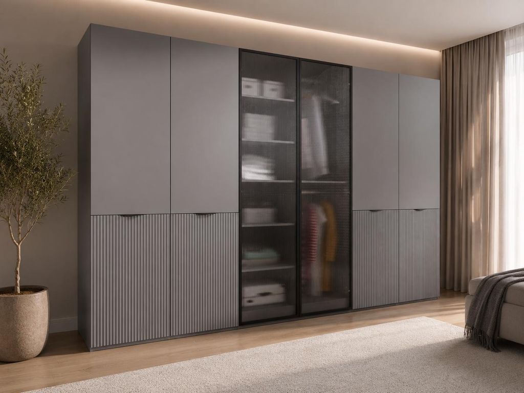 Drehtürenschrank, Falttürenschrank 6-türig Schrank mit Produktbild 