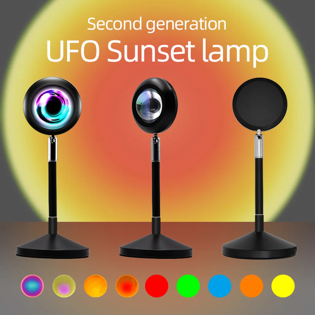 INF Lampe de Table Sunset Projection 16 Couleurs avec Télécommande - Noir - 7
