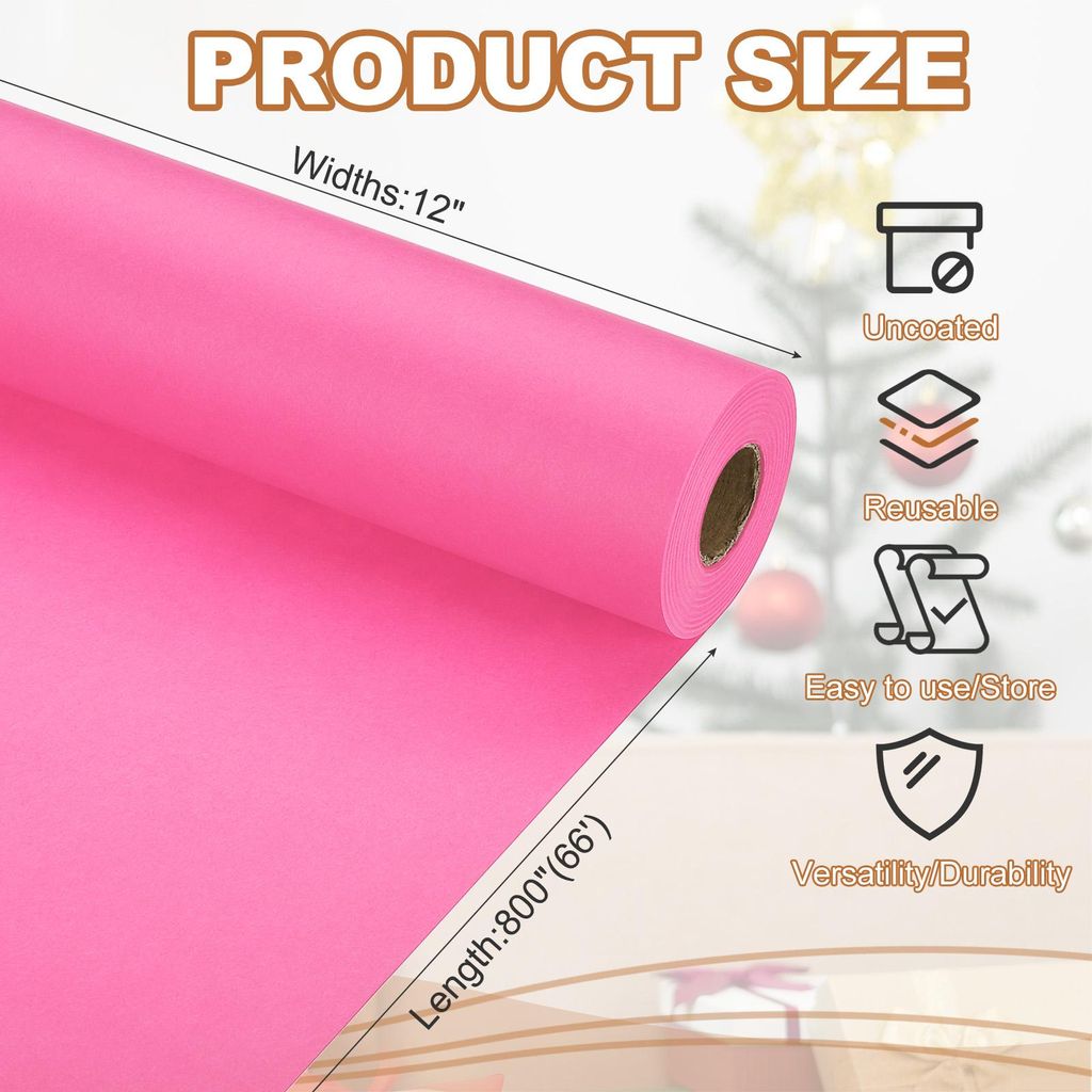 Geschenkpapier, 29.6cm x 20m 70 GSM Geschenkpapier Rolle Geschenkpapier Einfarbig Packpapier Wrapping Paper fš¹r Poster Pinnwand Geschenkverpacku...