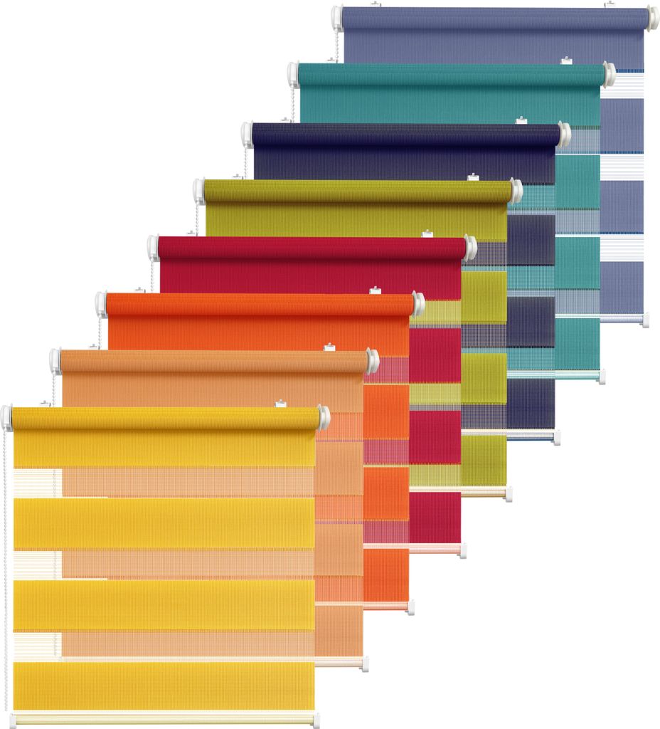 Rikmani Doppelrollo Fensterrollo COR Klemmfixierung 55x150 cm, blau