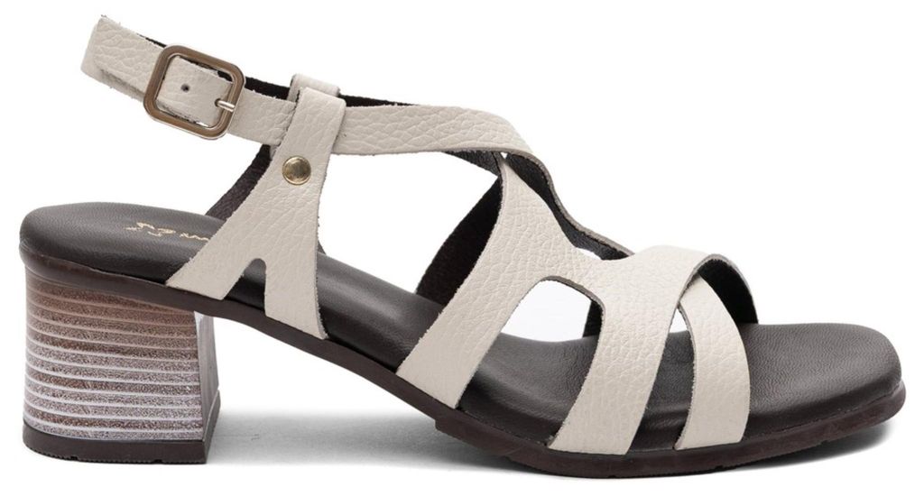 Damen Sommer Sandalen aus Naturleder in Schwarz und Creme