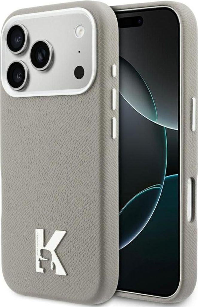 KARL LAGERFELD case passend für IPHONE 17 Pro Max kompatibel mit MagSafe KLHMP17X5PGFKHGG (PU FW W/ KHead Logo) gray