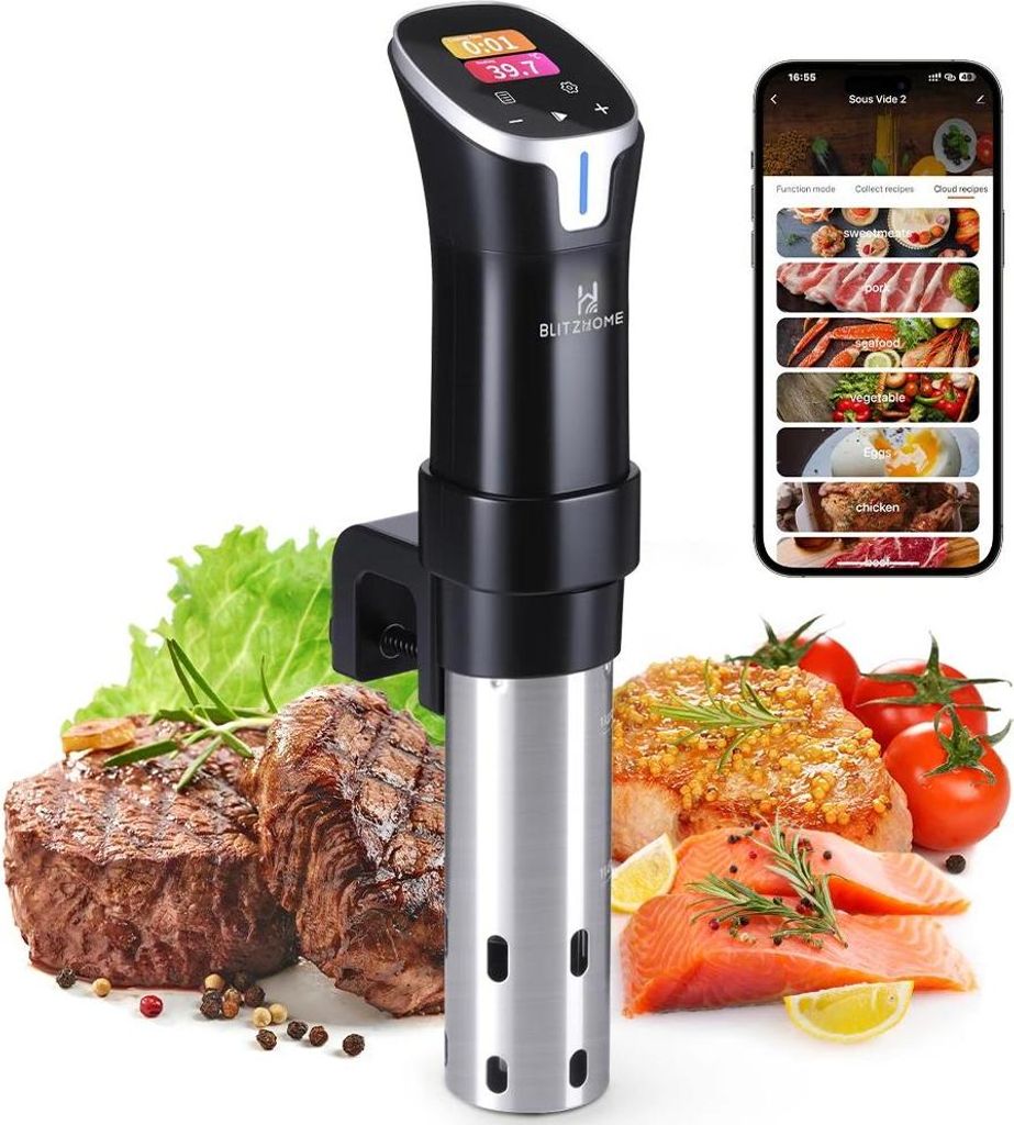 SV2401C - Sous-Vide-Stick - WLAN & App-Steuerung - Farb-Touchscreen - 1100 W - EU-Stecker - Schwarz