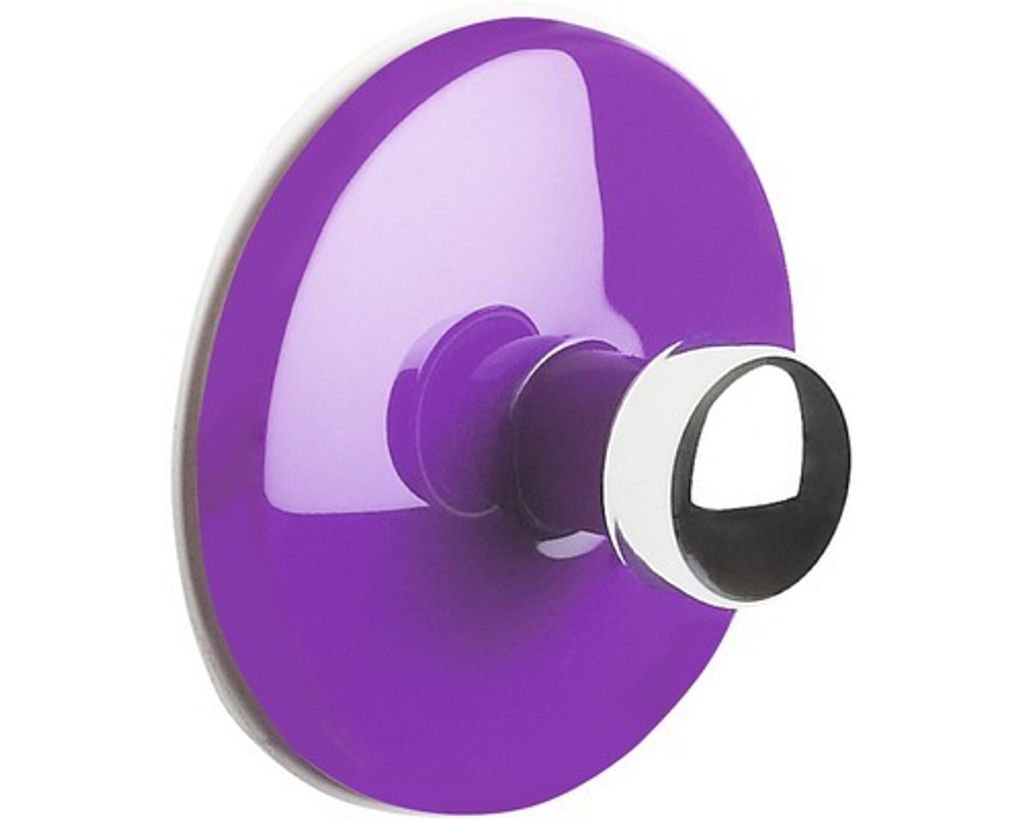 Spirella Handtuchhaken Haken Selbstklebend Bad und Küche "Bowl" Handtuchhalter Kleiderhaken Ohne Bohren Ø5 cm - Lila