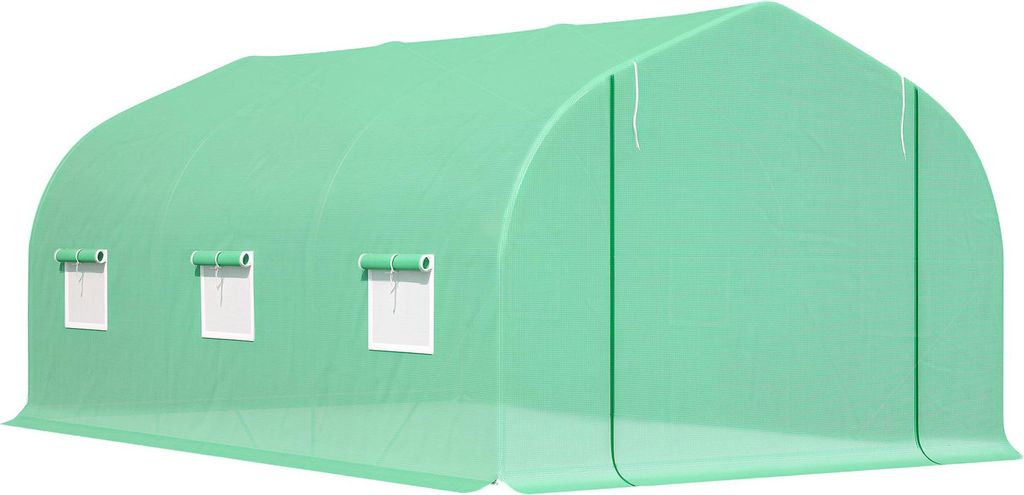 Folien Gew?chshaus Foliengew?chshaus Treibhaus Frühbeet Pflanzenhaus Tomatenhaus Giebeldach 450 × 300B × 205H cm