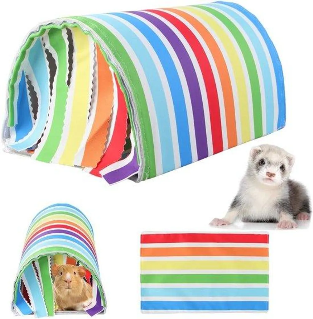Cachette pour petits animaux avec nid et tapis pour cage et enclos