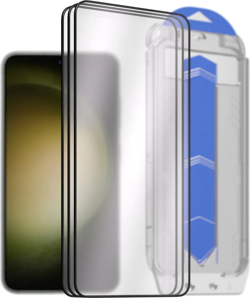 AlzaGuard 2.5D Glass EasyFit senza polvere per Samsung Galaxy S23 - 3 pezzi in una confezione con applicatore
