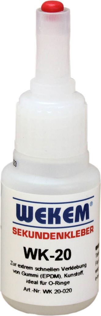 WEKEM Sekundenkleber WK-20 Gummi(EPDM), Kunststoff, ideal für O-Ringe 20g