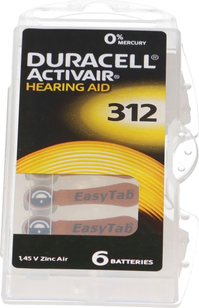 60x Duracell Hörgerätebatterie DA312 Zn 1,4V Hearing Aid Produktbild 3