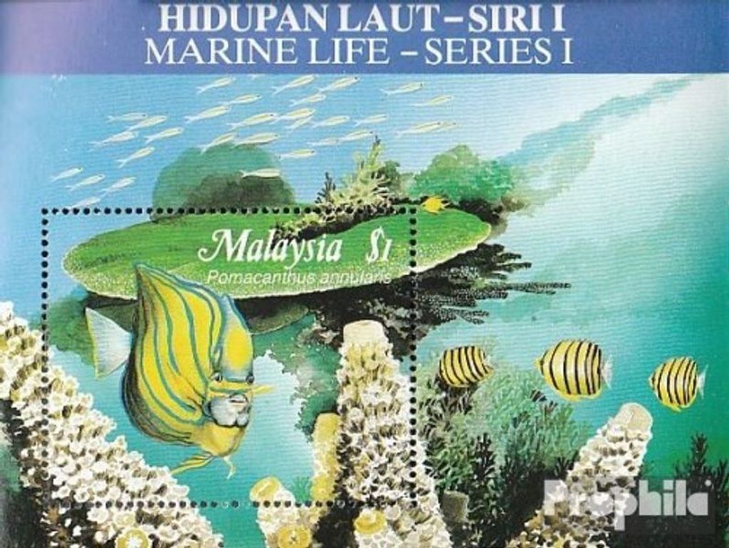 Briefmarken Malaysia 1988 Mi Block4 (kompl.Ausg.) postfrisch Leben im Meer