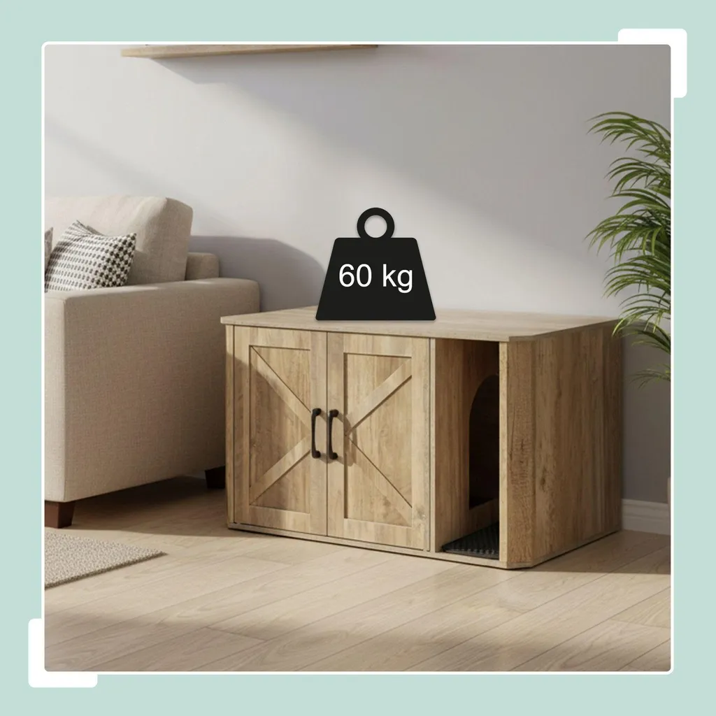 Armoire litière chat pour appartement - Cache bac litière élégant