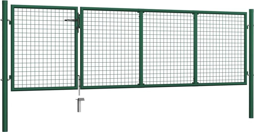 vidaXL Gartentor aus Stahl 350 x 100 cm Grün