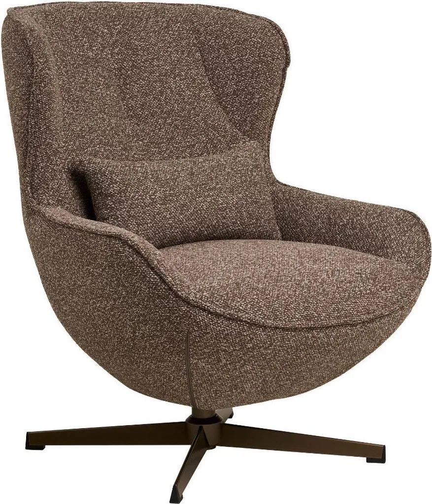 Fauteuil de lecture Signe pivotant marron pour salon et bureau chic