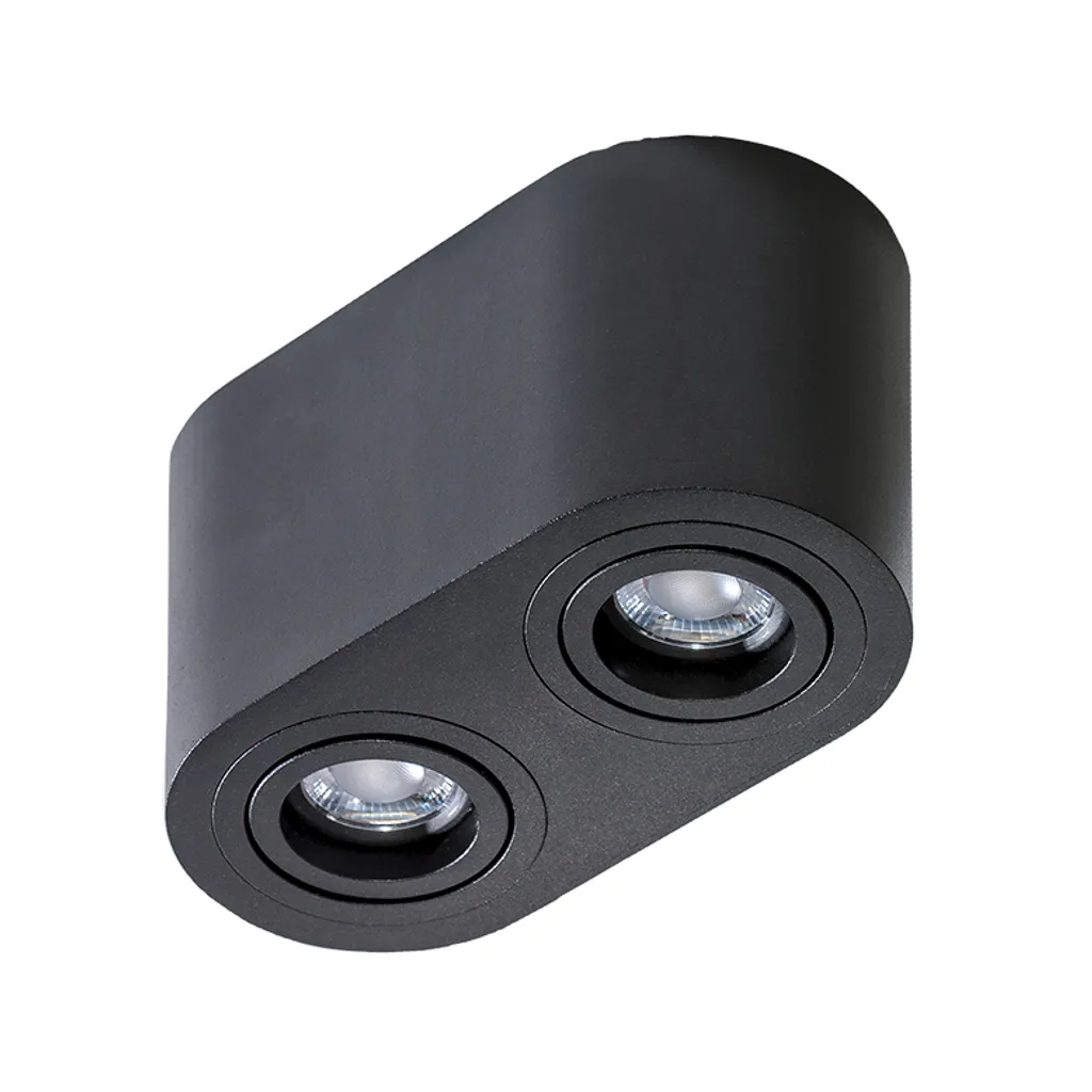 Plafonnier double noir BRANT 2xGU10 ROND AZ2821 Azzardo pour intérieur