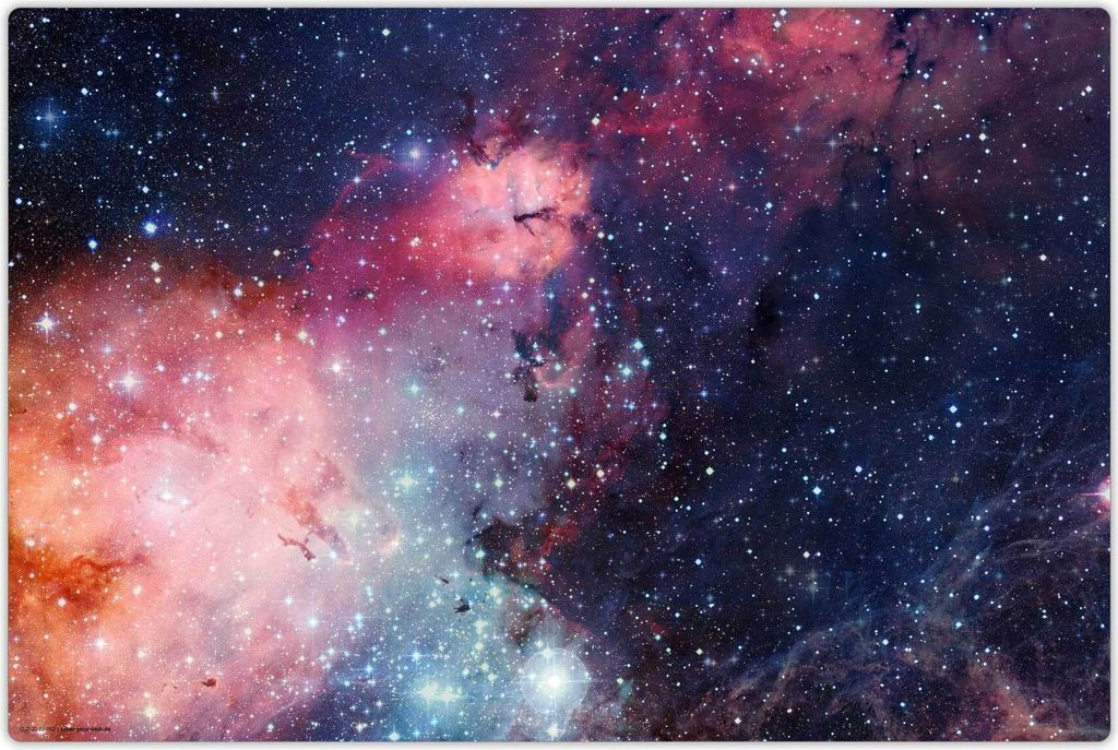 Schreibtischunterlage für Kinder - abwaschbar - Entfernte Galaxie Weltraum / Weltall - 60 x 40 cm - premium Vinyl - Germany - Jungs & Mädchen