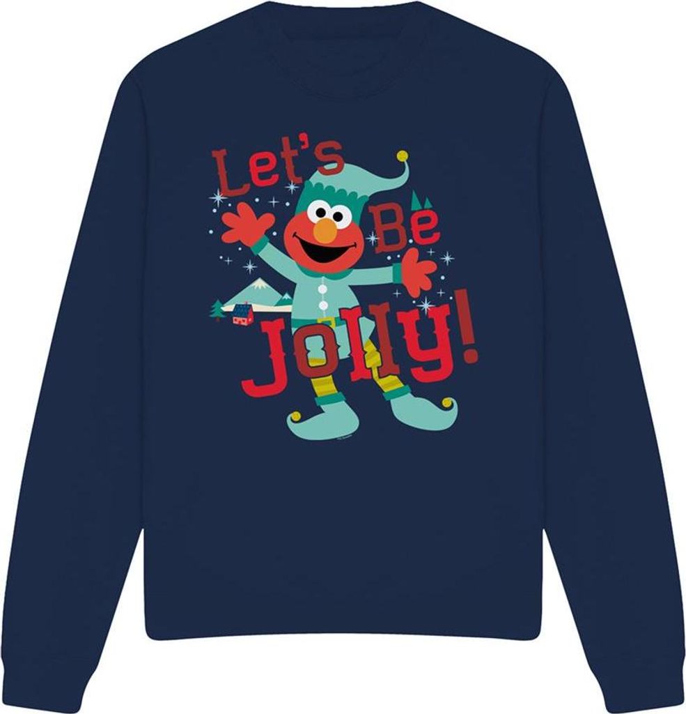 Sesame Street - "Let ́s Be Jolly" Sweatshirt für Herren/Damen Uni - weihnachtliches Design TV20075 (XXL) (Marine)